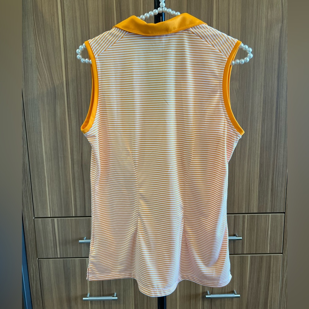 Nike Golf Orange and White Stripe Dry-Fit Top -Size Medium - Picture 4 of 12